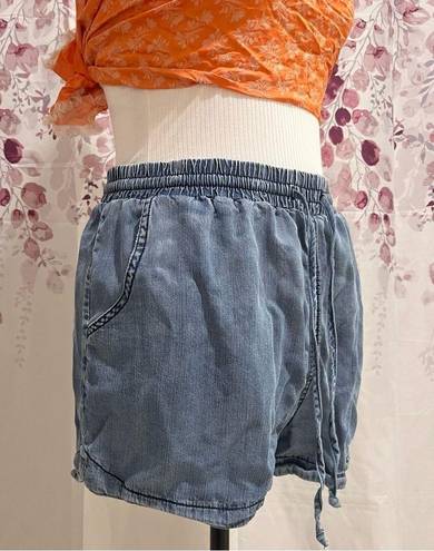 Universal Threads Adjustable High Waisted Feaux Denim Shorts