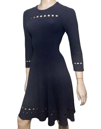 Issa London Women’s Size S Navy Blue Sweater Knit Cut Out Long Sleeve Dress