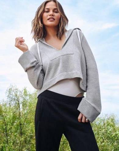 ALC Frank A.L.C. On Duty Gray Declan Cropped Hoodie Sweatshirt XS Women’s Chrissy Teigen