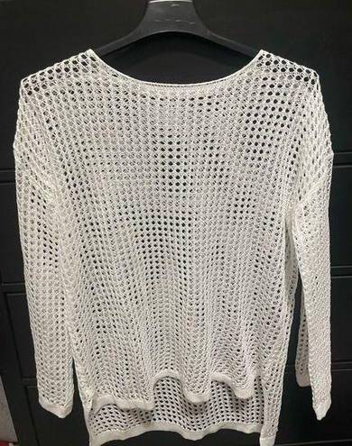 CROCHET BEACH COVERUP White Size L