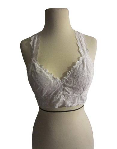 Felina  White Racerback Lace Women's Bralette Size M