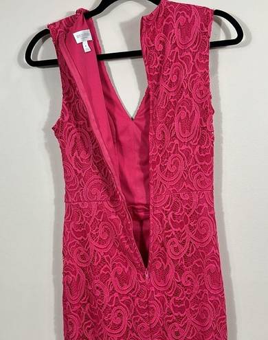 Bisou Bisou  Michele Bohbot Pink Lace Overlay Eyelet Lined Sleeveless Dress 4