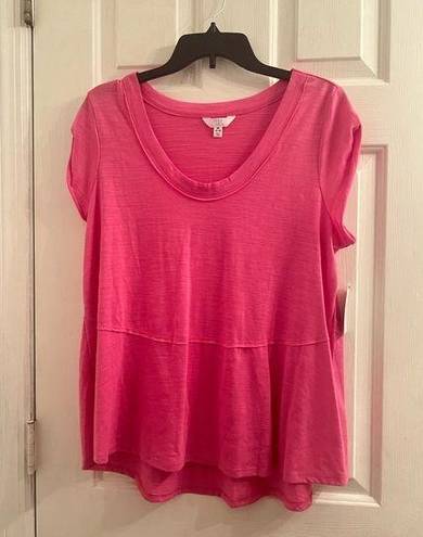 Bubblegum Size medium pink bright  knit scoop neck blouse shirt