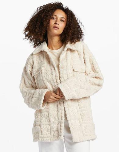 Billabong  Fairbanks Button Up Teddy Jacket in Cream