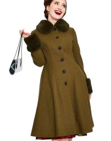 Modcloth NWT  Voodoo Vixen Air of Sophistication Coat Size 2 Olive Green