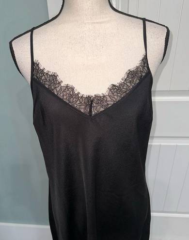 Reiss  women’s black satin and lace mini slip dress size 10