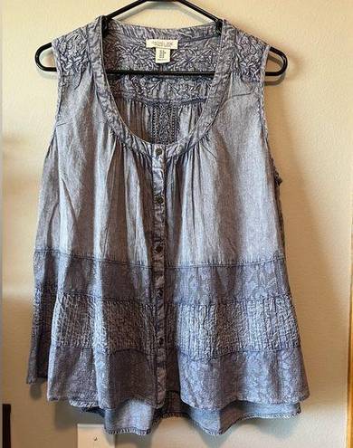 Rachel Zoe  blue purple boho medium tank