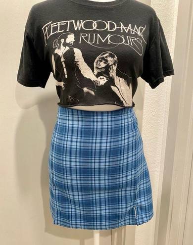 Brandy Melville NWT  John Galt California PacSun Light Blue Plaid Cara Mini Skirt