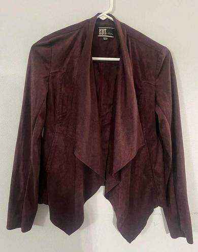 Kut From The Kloth  Tayanita Faux Suede Jacket  Burgandy XS