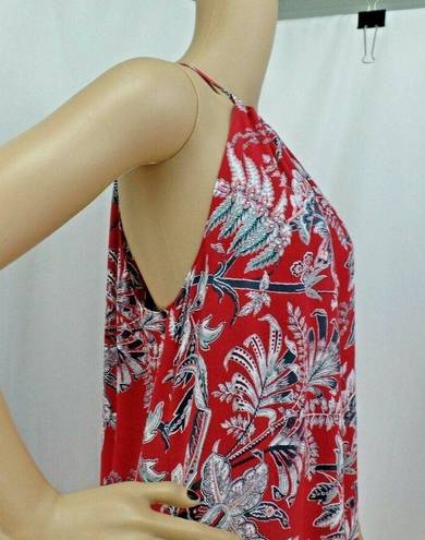 The Loft "" RED & GRAY PAISLEY PRINT SLEEVELESS SWING DRESS SIZE: XSP NWT