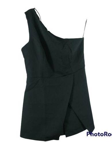 idem Ditto  Black Asymmetrical One Shoulder Skort Romper M