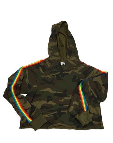 Sugar and L!ps Crop Camo Rainbow Sleeve Hoodie