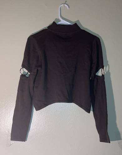 SEEK the Label Crop Top Size Small Charcoal Gray