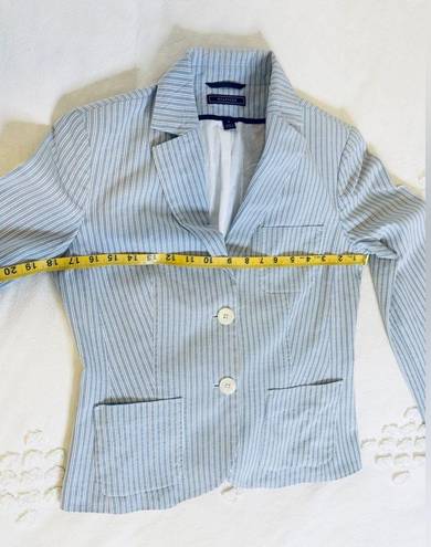 Tommy Hilfiger Vintage 90s  Pinstripe Linen Blazer - Blue/White - 4