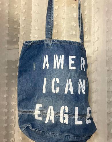 American Eagle DENIUM WHITE PAINTED DISTRESSED  TOAT BAG