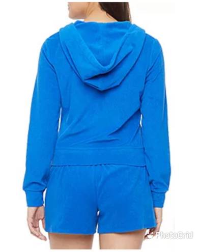 Juicy Couture Juicy By  Towel Terry Womens Long Sleeve Zipper Hoodie With Shorts