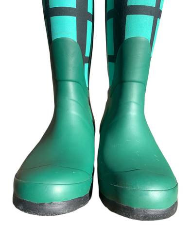 Hunter Tall Green + Blue Tartan Rainboots Women’s 6