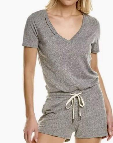 n:philanthropy Revolve :Philanthropy Breeze Romper Tee shirt shorts Romper Grey & white NWT L