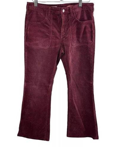 Pilcro  Anthropologie Icon Flare Corduroy Pants Women's 30 Burgundy Y2K