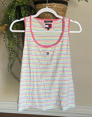 Tommy Hilfiger Vintage Y2K  Pastel Stripe Tank Top SZ XL Early 2000s