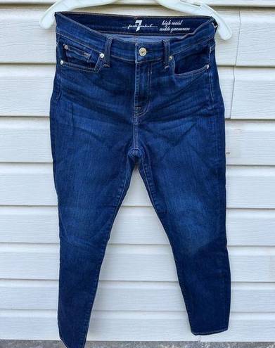 7 For All Mankind  Women's Blue Denim High Waist Ankle Gwenevere Jeans 29