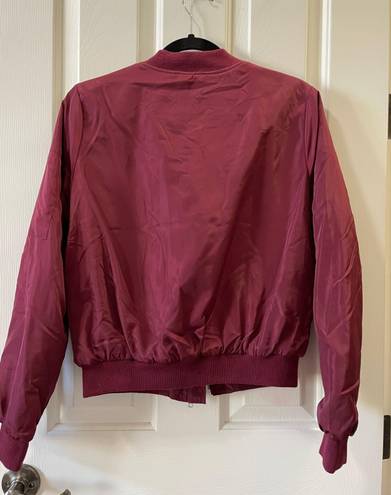 Burgundy Bomber Jacket Red Size M