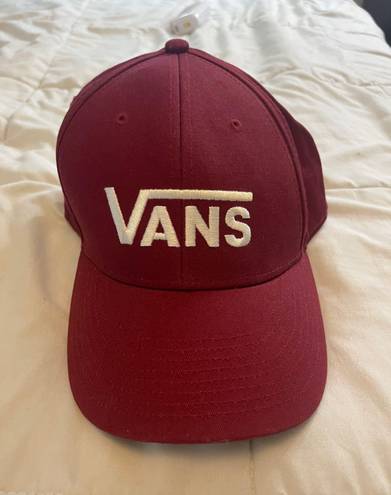 Vans Mens Maroon Classic Logo Flag Snapback Hat Baseball Cap Adjustable Fit NWT