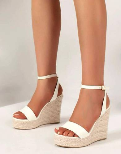 Wedge Platform Sandals White Size 8