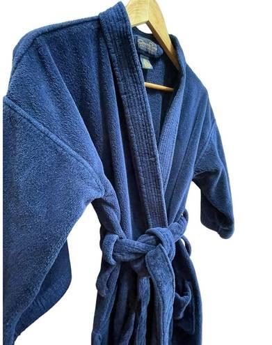 Oscar de la Renta  Royal Blue Plush Terry Cloth Bathrobe w/ Tie