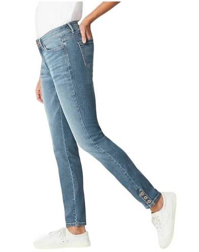 J.Jill  Jeans Womens 16 Denim Authentic Fit Slim Ankle Distressed Mid Rise Blue