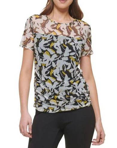 DKNY NWT  Semi sheer floral print shirt