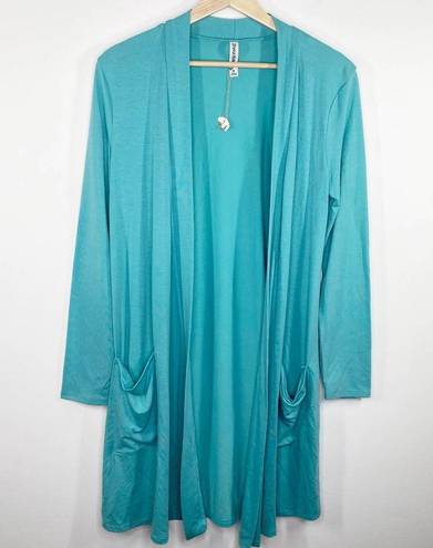 Zenana Premium  Light Blue Long Sleeve Open Front Cardigan Womens Size Small NWOT