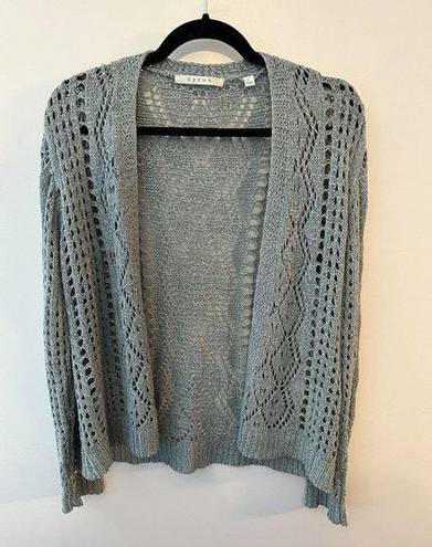 Cyrus  Open Knit Cardigan Sweater Women’s Large Long Sleeve Layer Beach Lagenlook