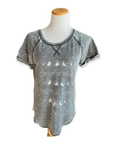 Grayson Threads Womens  The Night is Young Moon Burnout Graphic Tee - Sz M