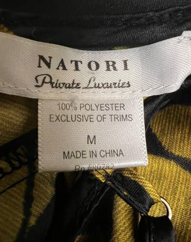 Natori Private Luxuries Black Gold Floral Medallion Sleeveless Nightgown