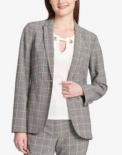 Tommy Hilfiger Plaid Blazer in Gray Size 12