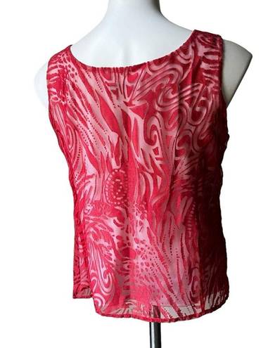 Coldwater Creek  Dressy Mesh Overlay Tank Top, Sz 10