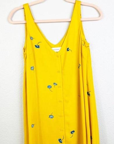 Popsugar  Yellow Floral‎ Button Front Dress Size Medium