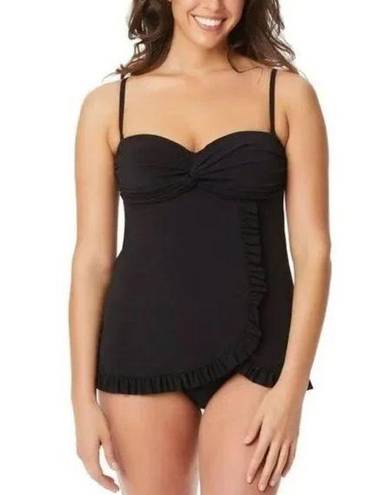 Citizen NWT Beyond Control Solid  Twist-Neck One-Piece Swim Dress Black Size 8