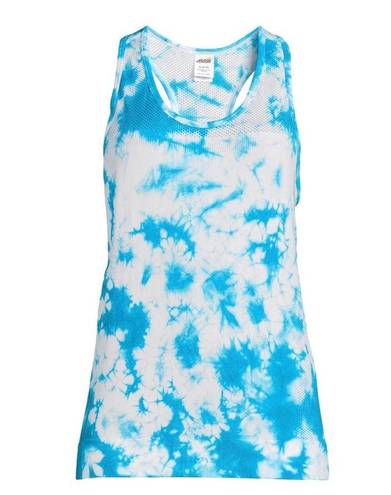 Avia  Razorback Tank Top Womens Size Med 8-10 Turquoise White Tie Dye New