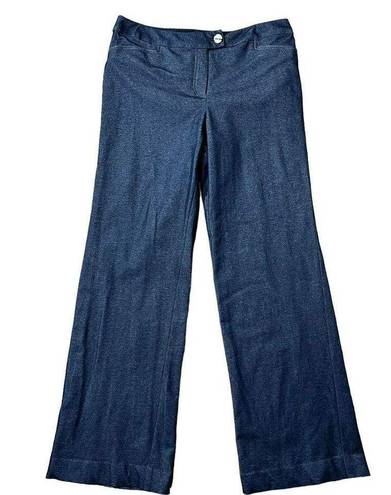 Etcetera  Size 12 Denim Style Pants Wide Leg Stretch High Rise Waist Women’s Blue