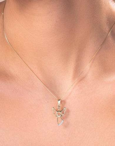 Tehrani Jewelry Angel necklace | 14k Solid Gold Pendant | perfect gift | birthday| anniversary | minimal gold charm | Real Gold Jewelry|  |