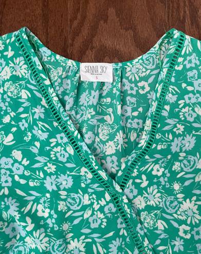 Sienna Sky Green Floral Wrap Dress 