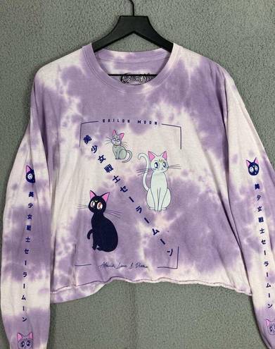 The Moon Sailor Luna Artemis Tie-Dye Long-Sleeve Crop Top Cropped T-Shirt Unisex XL