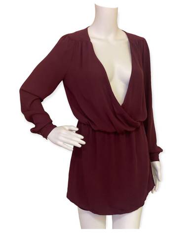 Cache Caché Maroon Casual Open Back Top