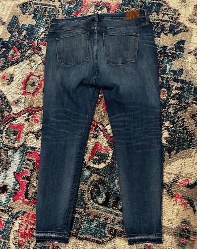 Madewell  9 INCH HIGH RISE SKINNY BLUE DENIM JEANS RIP REPAIR EDITION 34