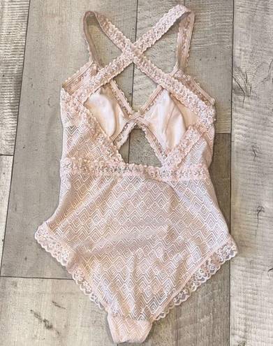 Aerie Pink Lace Bodysuit