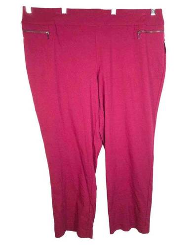 Dress Barn  Womens Plus Size 26W Pants Maroon Red Pull On Stretch Career Wear 839