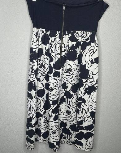 Deletta  Strapless Dress Black Floral