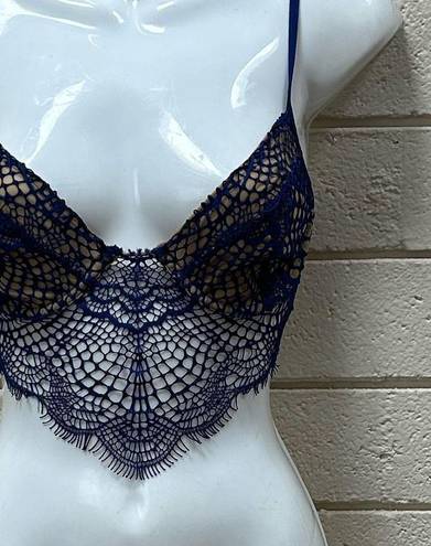 For Love & Lemons  Blue Mesh bralette size XS